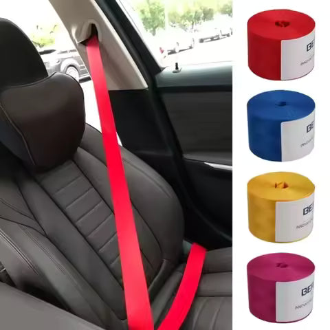 Cinturón de seguridad de coche de 3,6 M, correas para cinturón de seguridad, correa de seguridad retráctil Universal de 48MM, accesorios de conversión de asiento de coche