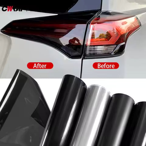 40cm faro trasero de coche humo negro películas de PVC tinte faro cubierta de envoltura pegatinas para accesorios de motocicleta y coche Ahorra
