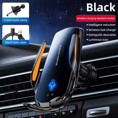 Soporte Inalámbrico para Teléfono de Coche con Carga Inalámbrica, Componentes de Ventilación Universales, 360°, 1 Unidad ° Brazo Giratorio, Conector USB Ahorra