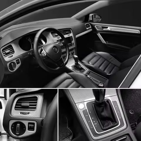 Vinilo Adhesivo para Carrocería de Coche de Fibra de Carbono, Acabado Mate, Adhesivo Negro Brillante, Película Decorativa 3D 4D 5D 6D para Autos y Motocicletas